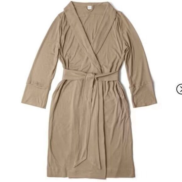 NWT Goumi Kids Mom Sandstone Womens Robe XL/XXL Bamboo Organic Cotton Tan Pocket - Picture 2 of 4